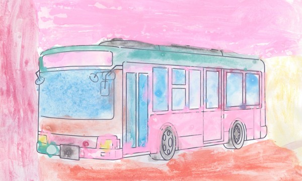 レインボーのバス