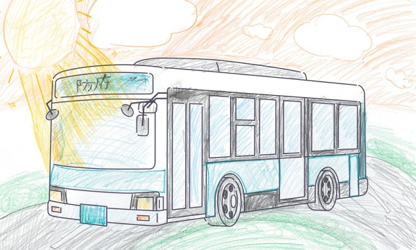 防府市の町を走るバス